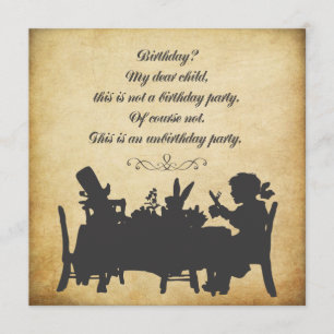 Vintage Alice i Wonderland Tea Party födelsedagen Inbjudningar