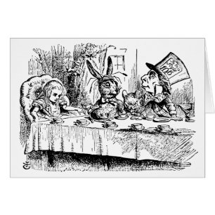 Vintage Alice i Wonderland, Tea Party Scene Hälsningskort