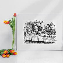 Vintage Alice i Wonderland, Tea Party Scene