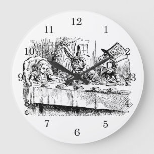 Vintage Alice i Wonderland, Tea Party Scene Stor Klocka