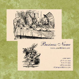 Vintage Alice i Wonderland, Tea Party Scene Visitkort