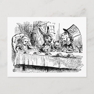 Vintage Alice i Wonderland, Tea Party Scene Vykort