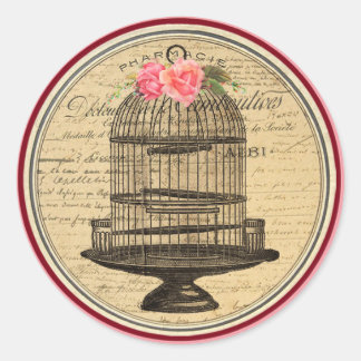 Vintage Alice i Wonderland Tea Party Stickers Runt Klistermärke