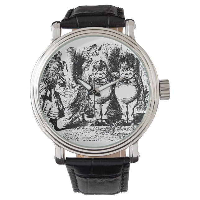 Vintage Alice i Wonderland, Tweedledum Tweedledee Armbandsur (Framsida)