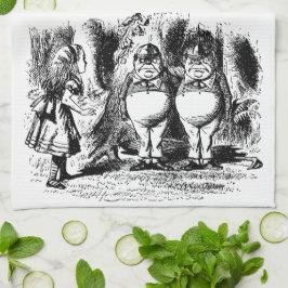 Vintage Alice i Wonderland, Tweedledum Tweedledee Kökshandduk