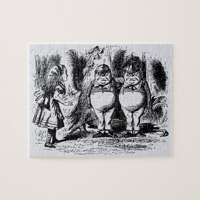 Vintage Alice i Wonderland, Tweedledum Tweedledee Pussel (Horisontell)