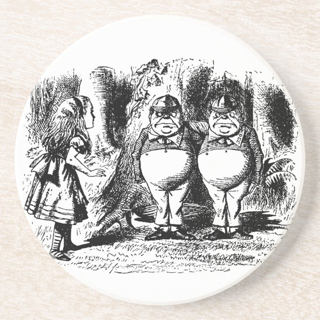 Vintage Alice i Wonderland, Tweedledum Tweedledee Underlägg (Framsidan)