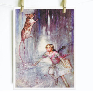Vintage Alice i Wonderland. Vykort