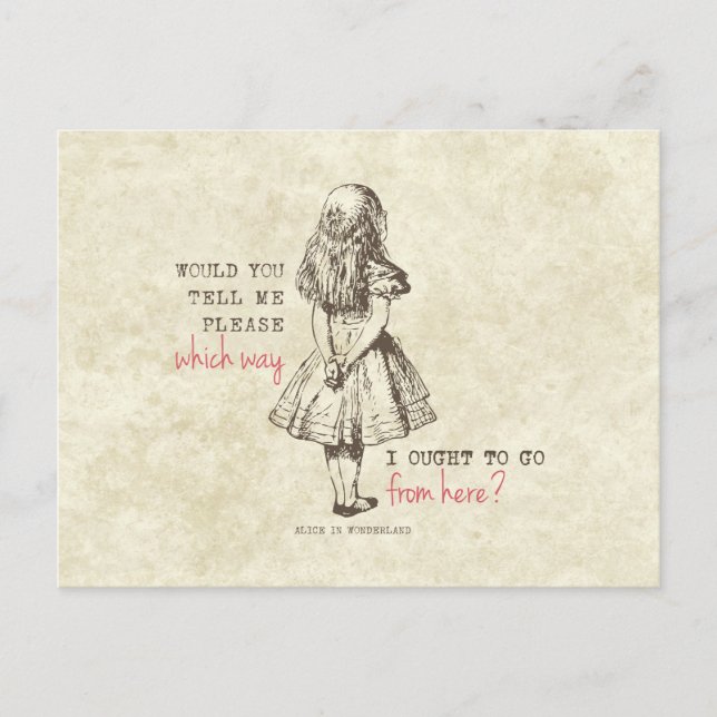 Vintage Alice i Wonderland Vykort (Framsida)