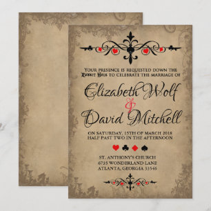 Vintage Alice i Wonderland Wedding bjudande Inbjudningar