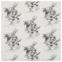 Vintage Alice i Wonderland White Rabbit Fabric
