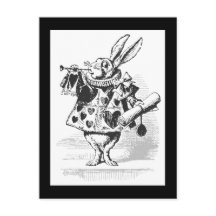 Vintage Alice i Wonderland White Rabbit Postcard
