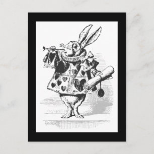 Vintage Alice i Wonderland White Rabbit Postcard Vykort