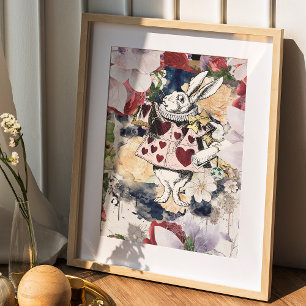 Vintage Alice i Wonderland White Rabbit Poster