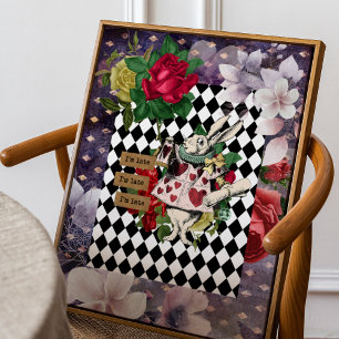 Vintage Alice i Wonderland White Rabbit Poster