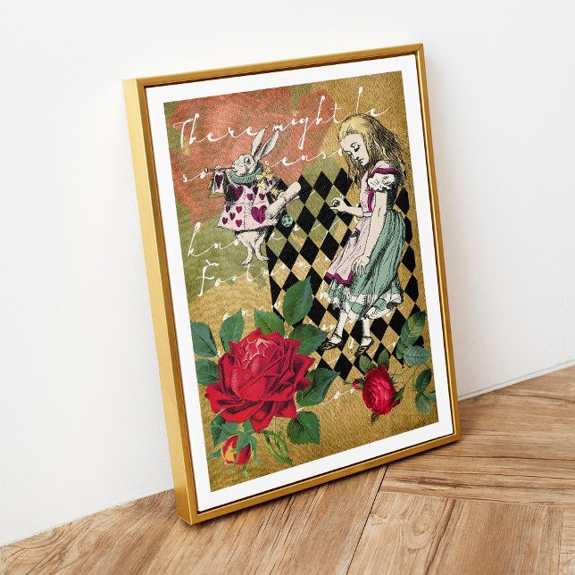 Vintage Alice i Wonderland White Rabbit Poster (Skapare uppladdad)