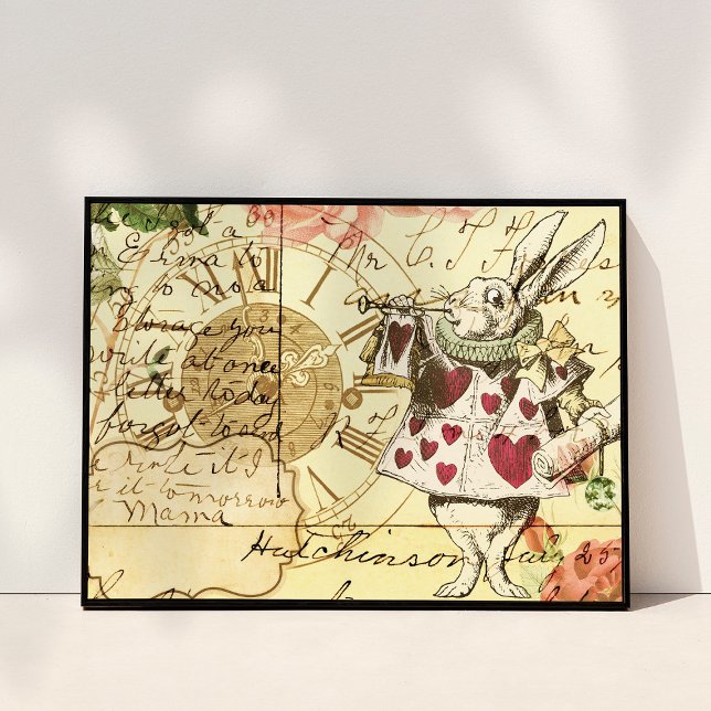 Vintage Alice i Wonderland White Rabbit Poster (Skapare uppladdad)