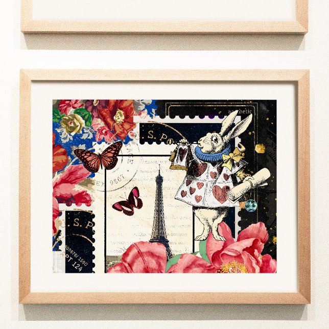 Vintage Alice i Wonderland White Rabbit Poster (Skapare uppladdad)