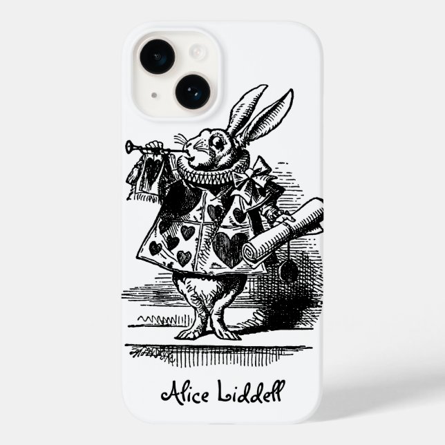 Vintage Alice i Wonderland White Rabbit som Herald (Baksida)