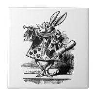 Vintage Alice i Wonderland White Rabbit som Herald