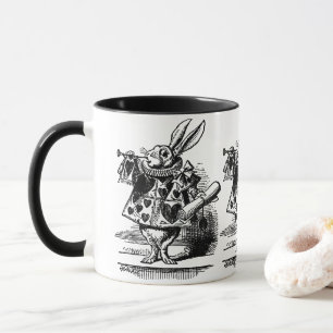 Vintage Alice i Wonderland White Rabbit som Herald Mugg