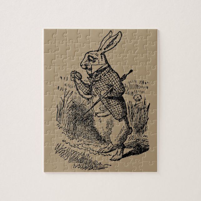 Vintage Alice i Wonderland, White Rabbit Watch Pussel (Vertikal)