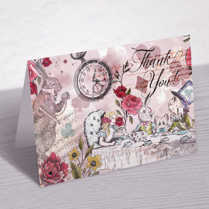 Vintage Alice in Wonderland Decoupage Collage Tack Kort