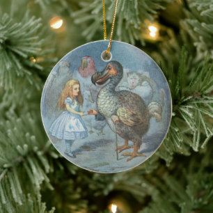 Vintage Alice in Wonderland, Illustration Julgransprydnad Keramik