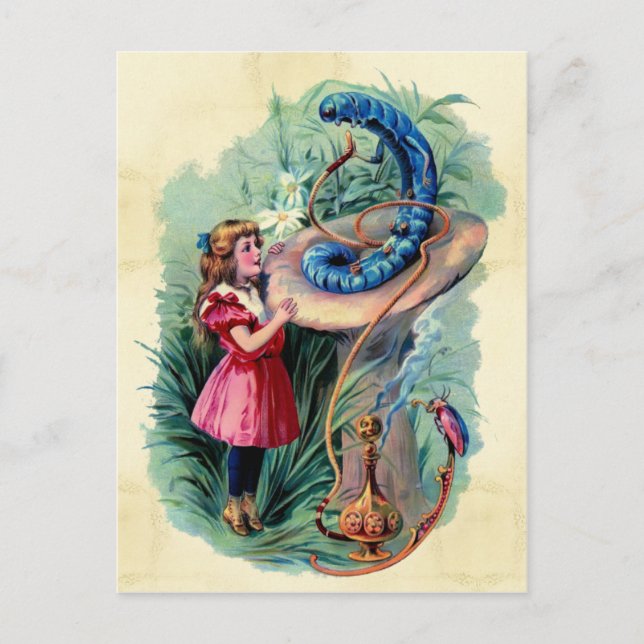 Vintage Alice in Wonderland Postcard Vykort (Framsida)