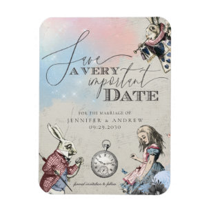 Vintage Alice in Wonderland Spara datum Magnet