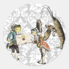 Vintage Alice in Wonderland STICKER Runt Klistermärke