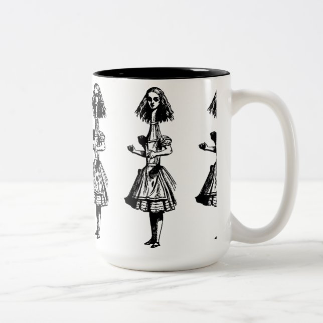 Vintage Alice Sträckt i Underlandet Två-Tonad Mugg (Höger)