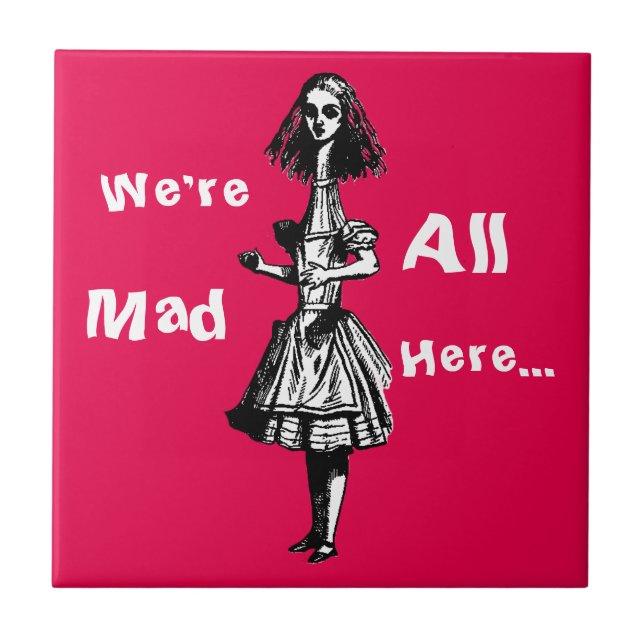 Vintage Alice Stretched i Wonderland Kakelplatta (Framsidan)
