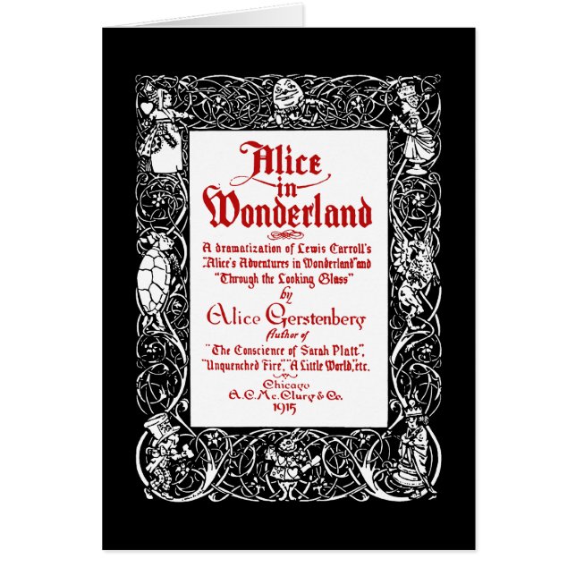 Vintage Alice Title Hälsningskort (Framsidan)