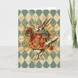 Vintage Alice White Rabbit Kort