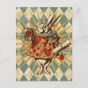 Vintage Alice White Rabbit Vykort