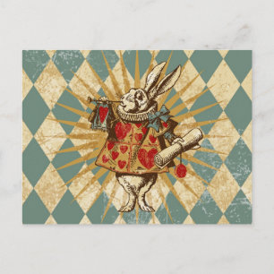 Vintage Alice White Rabbit Vykort