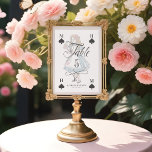 Vintage Alice Wonderland Alice Drink Me Character Bordsnummer<br><div class="desc">Bekvämt designad vintage Alice i underlandstäckta tecken på bröllop bordsnummer. Perfekt för Alice i Wonderland-themed bröllop. Vi har noggrant återställt den ikoniska Alice i Wonderland vintage och drick mig Alice-illustration genom att skissera den och ta dem till liv med vackra undertoner med vattenfärg. Bordsnumret är designat som ett spelkort med...</div>