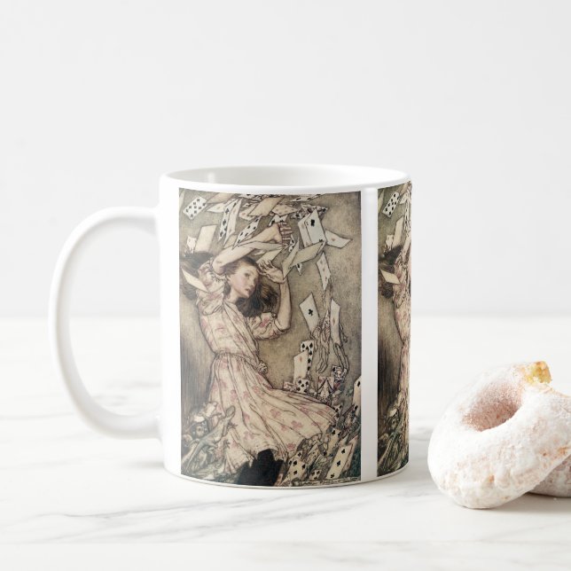 Vintage Alices Äventyr i Underlandet av Rackham Kaffemugg (Med munk)