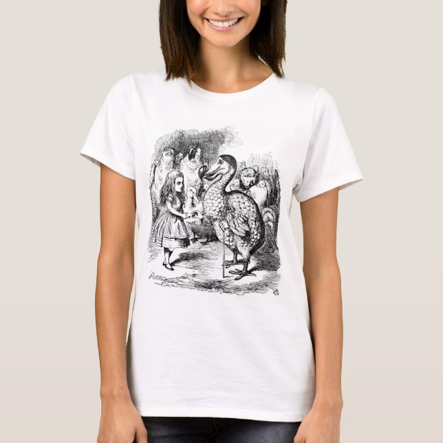 Vintage Alice's Äventyr i Wonderland (1865) T Shirt (Framsida)
