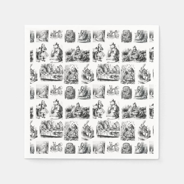 Vintage Alice's Äventyr i Wonderland Mönster Pappersservett (Framsidan)