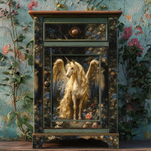 Vintage Alicorn Forest Unicorn Decoupage Craft