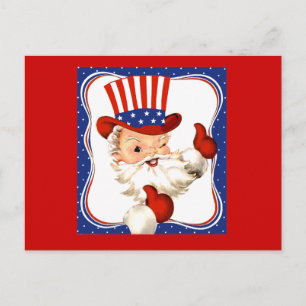 Vintage All American Jultomten Art Helg Vykort