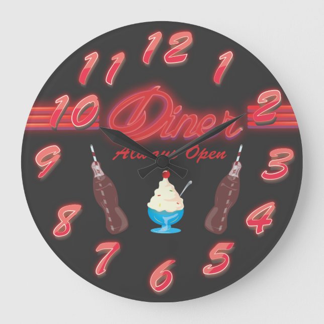 Vintage All American Middag Stor Klocka (Framsida)