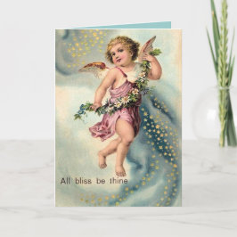 Vintage "All Bliss be Thine" Angel-julkort Helgkort