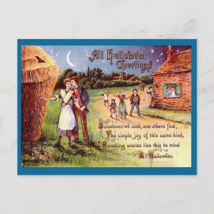 Vintage All Halloween Hälsning par Vykort