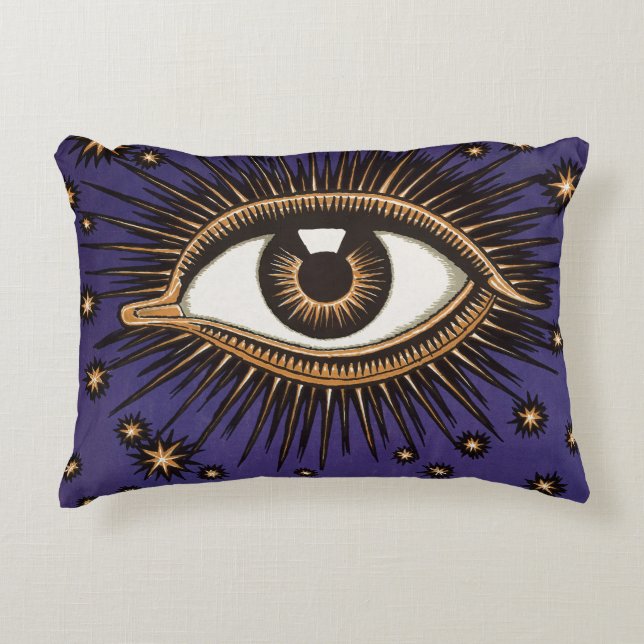 Vintage All Seeing Eye Mystisk Celestial Konst Prydnadskudde (Framsidan)