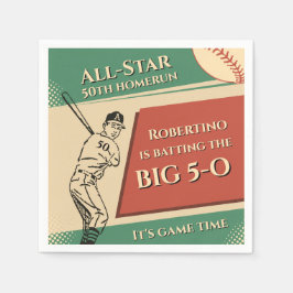Vintage All Star Baseball Men 50th Birthday Pappersservett