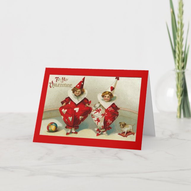 Vintage Alla hjärtans barnkläder Helgkort (Framsida)