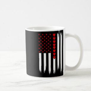 Vintage Alla hjärtans dag Amerikansk flagga Hjärta Kaffemugg